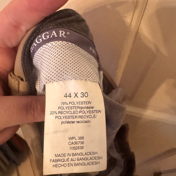 Haggar Premium Dress Pants 44x30 Tan Flat Front Classic Fit - Picture 3 of 3